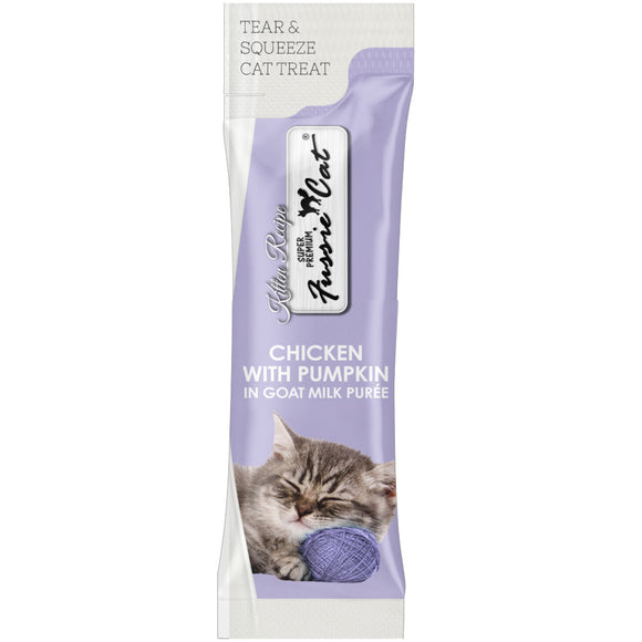 Fussie Cat Chicken with Pumpkin in Goat Milk Puree Lickable Kitten Recipe 0.5-oz tube 4-count - Cat Treats 1