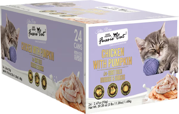 Fussie Cat Kitten Recipe Chicken with Pumpkin in Goat Milk Mousse & Shreds 24-pack - Cat Food 4