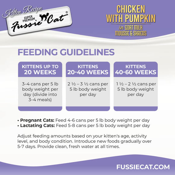 Fussie Cat Kitten Recipe Chicken with Pumpkin in Goat Milk Mousse & Shreds 24-pack - Cat Food 7