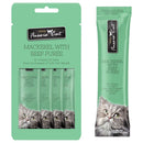 Fussie Cat Mackerel with Beef Puree Lickable Cat Treats, 0.5-oz x 4-tubes