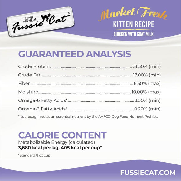 Fussie Cat Market Fresh Kitten Fresh Recipe Chicken with Goat Milk Dry Cat Food 3.5-lb - Cat Food 7