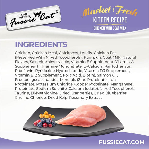 Fussie Cat Market Fresh Kitten Fresh Recipe Chicken with Goat Milk Dry Cat Food 3.5-lb - Cat Food 4