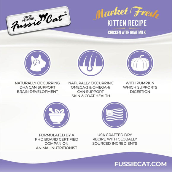 Fussie Cat Market Fresh Kitten Fresh Recipe Chicken with Goat Milk Dry Cat Food 3.5-lb - Cat Food 5
