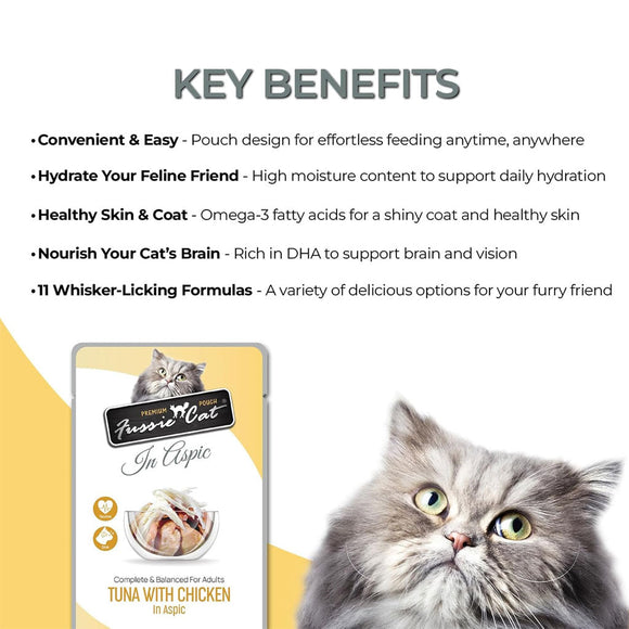Fussie Cat Premium Tuna with Chicken in Aspic Wet Cat Food