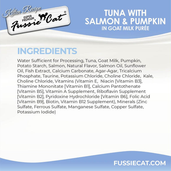 Fussie Cat Tuna Salmon & Pumpkin in Goat Milk Puree Lickable Kitten Recipe 0.5-oz tube 4-count - Cat Treats 5