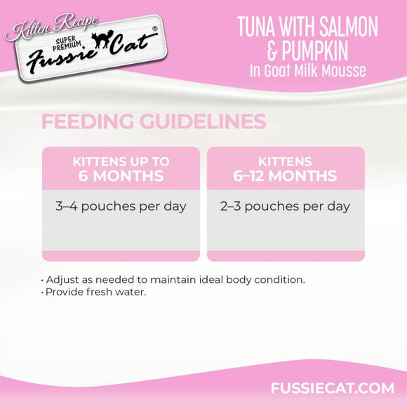 Fussie Cat Tuna with Salmon in Goat Milk Shreds Kitten Pouch 1.5-oz case of 12 - Cat Treats 4