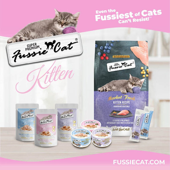 Fussie Cat Tuna with Salmon in Goat Milk Shreds Kitten Pouch 1.5-oz case of 12 - Cat Treats 3