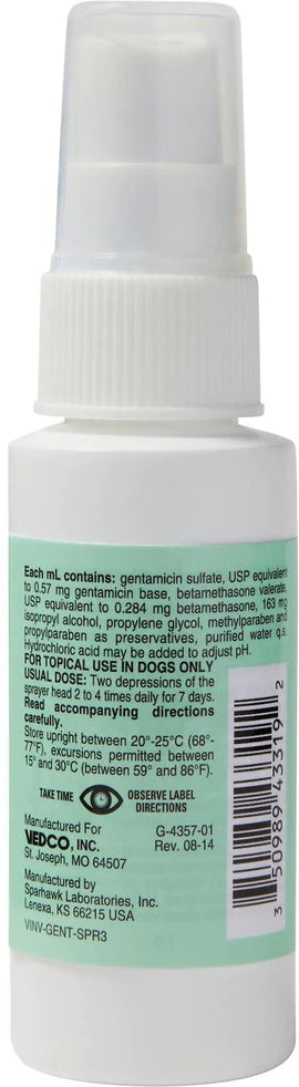 Gentamicin / Betamethasone (Generic) Topical Spray for Dogs 60ml - Pet Medicine 2