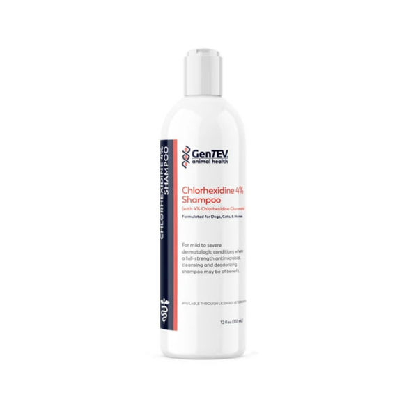 Gentev Chlorhexidine 4% Shampoo for Dogs Cats and Horses 12 oz - Shampoos 1