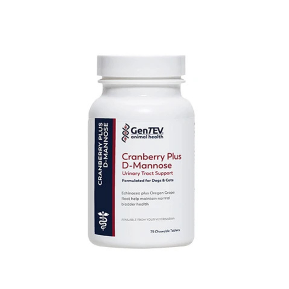 Gentev Cranberry Plus D-Mannose Chewable Tablets for Dogs & Cats 75 Count - Pet Vitamins & Supplements 1