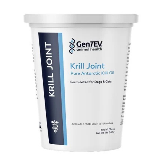 Gentev KrillWELL Joint Support Soft Chews for Dogs & Cats 60 Count - Dog & Cat Joint Supplement 1