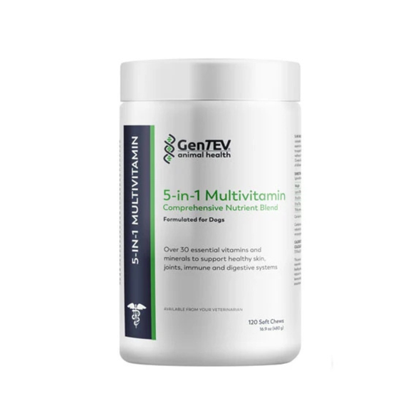 Gentev Multi-Plus 5 In 1 Soft Chews for Dogs 120 Count - Dog Vitamins & Supplements 1