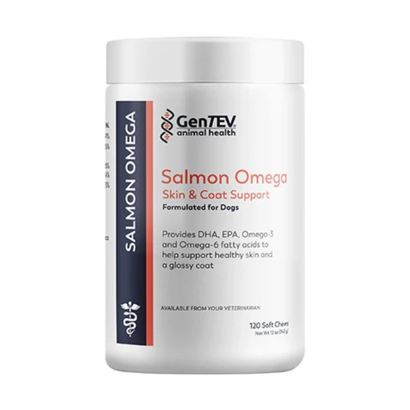 Gentev Salmon Omega Skin & Coat Support Soft Chews for Dogs 120 Count - Dog Treats & Chews 1