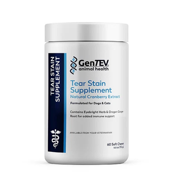 Gentev Tear Stain Supplement Soft Chews for Dogs & Cats 60 Count - Pet Vitamins & Supplements 1