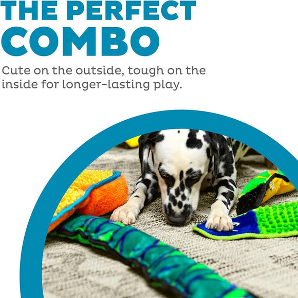 Outward Hound Invincible Durablez Snake 6 Squeaker Blue / Green Dog Toy (Extra Large)