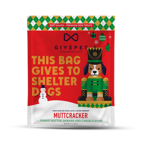 GivePet Muttcracker Peanut Butter & Banana & Carob Flavor Dog Treats, 6-oz