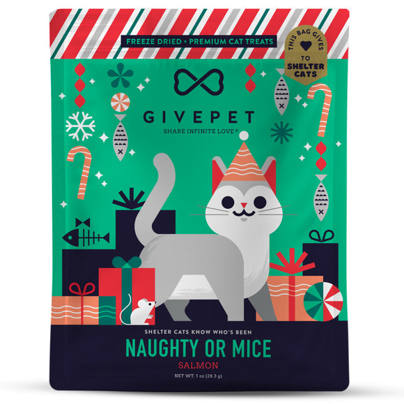 GivePet Naughty or Mice Freeze-Dried Salmon Treats For Cats (1 oz) - Cat Treats 1