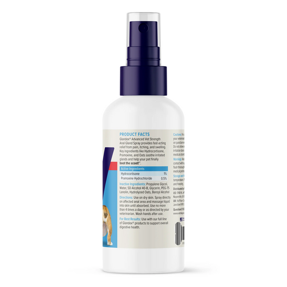 Glandex Advanced Vet Strength Anal Gland Medicated Itch Relief Spray for Dogs & Cats (4 oz) - All Dog & Cat Grooming 4
