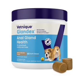 Glandex Anal Gland Support Peanut Butter Soft Chews for Dogs - 60 soft chews - Dog Supplements & Vitamins 1