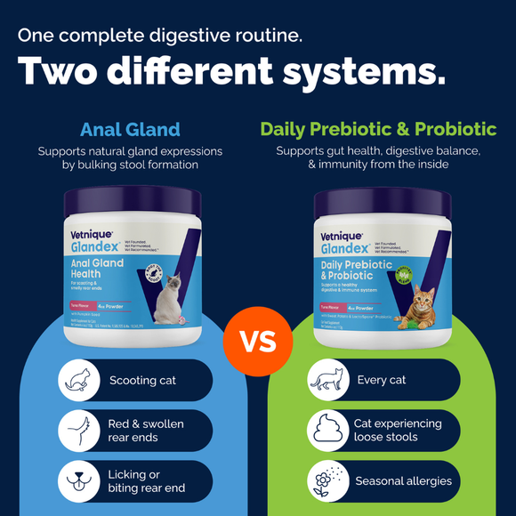 Glandex Daily Prebiotic & Probiotic Powder for Cats Tuna Flavor 4 oz - Cat Digestive & Probiotics Supplements 12