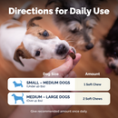 direction for daily use chart for medium and large dogs