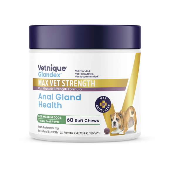 Glandex Max Vet Strength Anal Gland Health for Dogs 60 Soft Chews - Medium Dogs - Dog Vitamins & Supplements 8