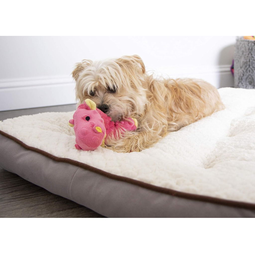 tough stuffed dog toys goDog Dog Toy: Dragon (Coral) Large