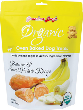 Grandma Lucy’s Organic Oven Baked Banana & Sweet Potato Treats For Dogs (14 oz) - Dog Treats 1