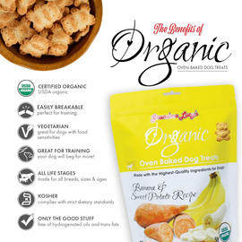 Grandma Lucy’s Organic Oven Baked Banana & Sweet Potato Treats For Dogs (14 oz) - Dog Treats 2