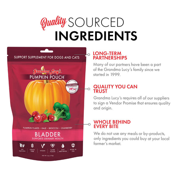 Grandma Lucy’s Pumpkin Pouch Bladder Freeze-Dried Dog & Cat Food Topper for Dogs & Cats - 6oz - Freeze-Dried Dog & Cat