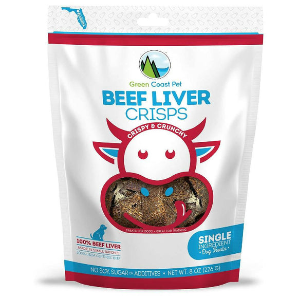 Green Coast Pet Beef Liver Crisps Treats for Dogs - 8 oz bag - Dog Biscuits & Crunchy Treats 6
