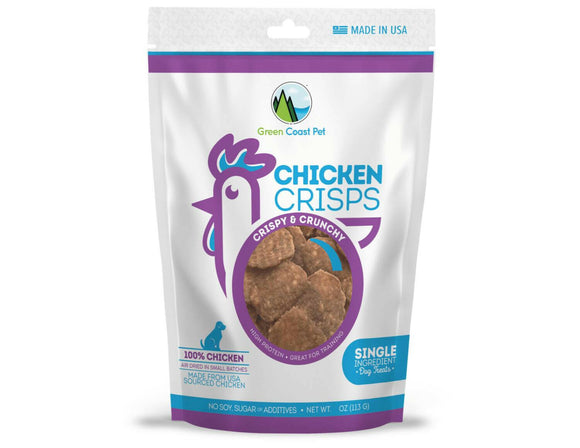 Green Coast Pet Chicken Crisps Treats for Dogs - 8 oz bag - Treats 6