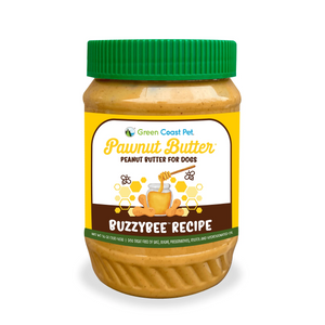 Green Coast Pet Pawnut Butter BuzzyBee Peanut Butter with Real Honey for Dogs - 1-lb jar - Soft & Chewy Dog Treats 1