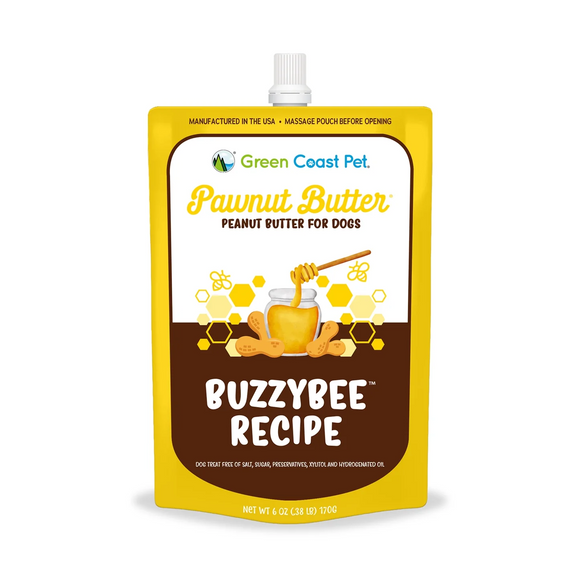 Green Coast Pet Pawnut Butter BuzzyBee Peanut Butter with Real Honey for Dogs - 6-oz pouch - Soft & Chewy Dog Treats 2