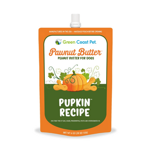 Green Coast Pet Pawnut Butter Pupkin Recipe Peanut Butter with Pumpkin for Dogs - 6-oz pouch - Soft & Chewy Dog Treats 1