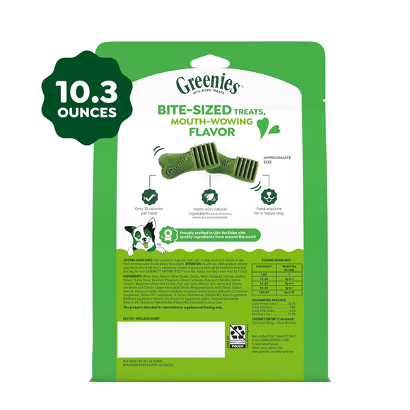 Greenies Anytime Bites Bite-Size Dog Dental Treats (10.3 oz) Original Flavor - Dog Treats 10