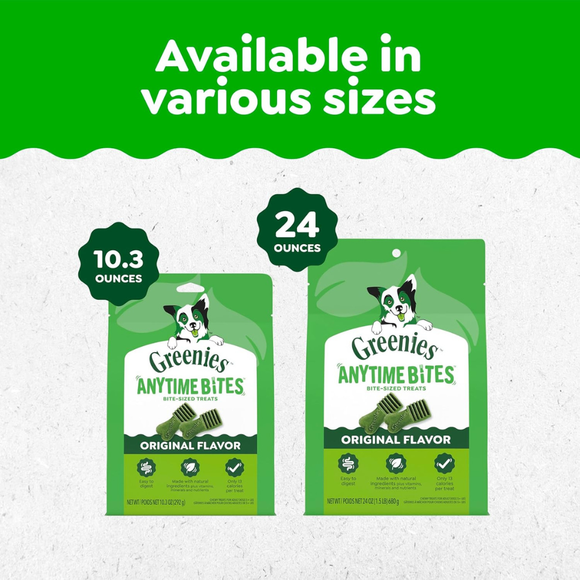 Greenies Anytime Bites Bite-Size Dog Dental Treats (10.3 oz) Original Flavor - Dog Treats 7