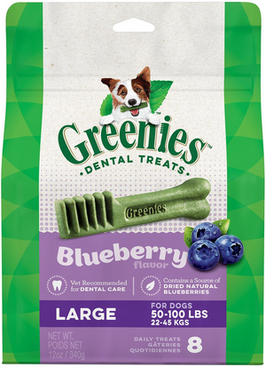 GREENIES Blueberry Large Dental Treats 8 count - Dog Dental Chews & Treats 1