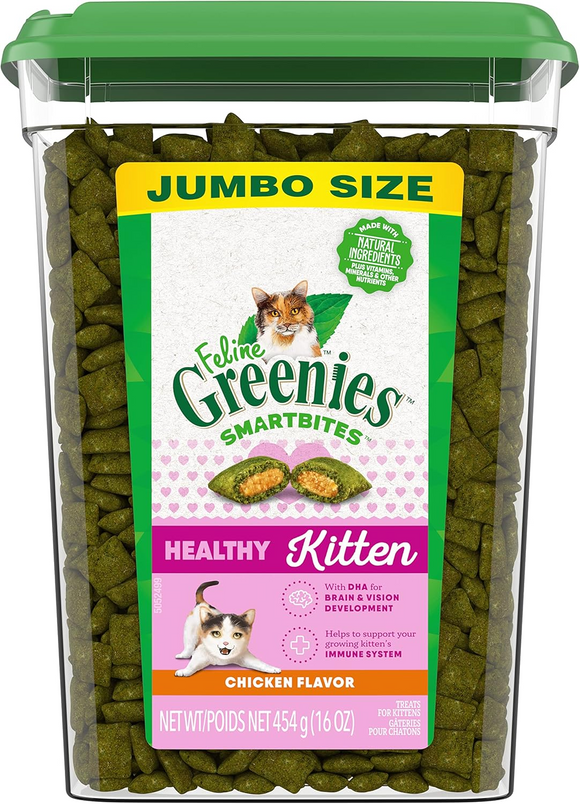 Greenies Feline Smart Bites Healthy Kitten Treats For Cats - 16 -oz tub - Cat Treats 9