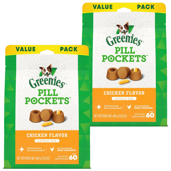 Greenies Pill Pockets Chicken Flavor Treats for Dogs Capsule Size - 120 count - Pet Vitamins & Supplements 10