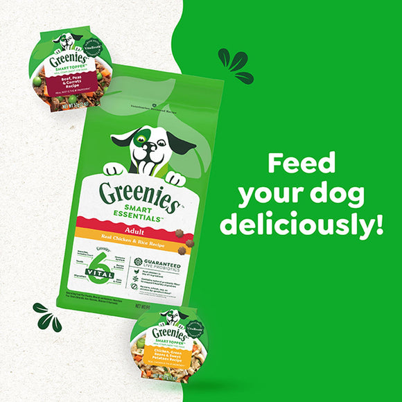 Greenies Smart Topper Beef Peas & Carrots Recipe for Dogs 2-oz case of 10 - Dog Food Toppers & Mixers 2