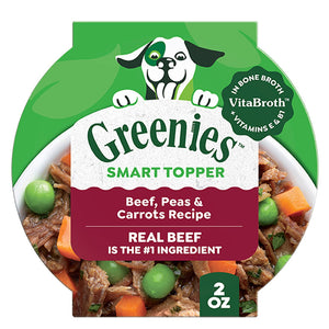 Greenies Smart Topper Beef Peas & Carrots Recipe for Dogs 2-oz case of 10 - Dog Food Toppers & Mixers 1
