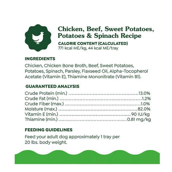 Greenies Smart Topper Chicken Beef Sweet Potatoes Potatoes & Spinach Recipe for Dogs 2-oz case of 10 - Dog Food Toppers