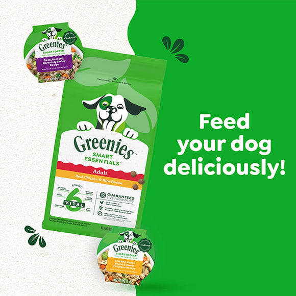 Greenies Smart Topper Duck Broccoli Carrots & Bareley Recipe for Dogs 2-oz case of 10 - Dog Food Toppers & Mixers 2
