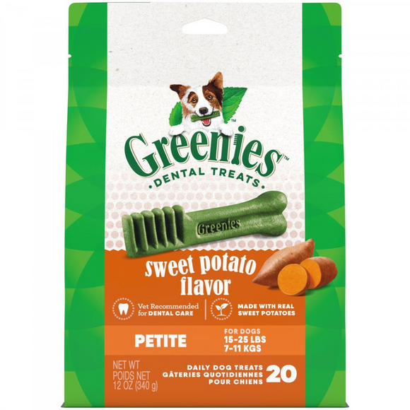 GREENIES Sweet Potato Petite Dental Treats 60 count - 20-ct - Dog Dental Chews & Treats 10