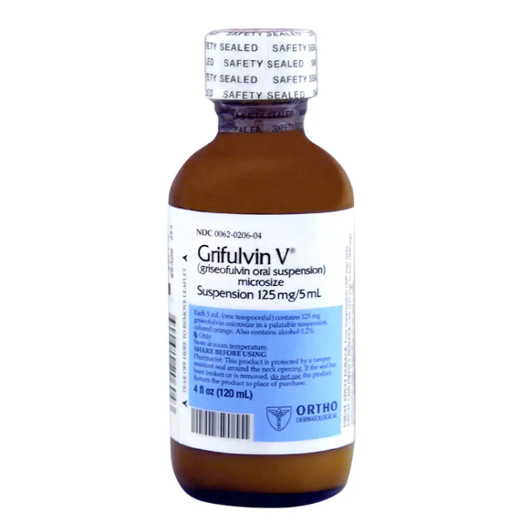 Griseofulvin Oral Suspension 125mg/5mL (120 mL) - Online Dog Pharmacy: Supplements Vitamins and Medication 1