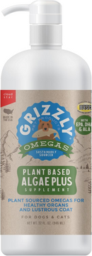 Grizzly Algal Plus Plant Based Omega Fatty Acid Supplement for Dogs & Cats - 32 ounce - Dog & Cat Supplements &