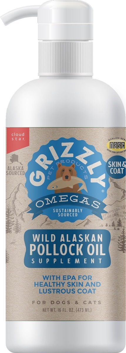 Grizzly Wild Alaskan Pollock Oil Supplement for Dogs & Cats - 16 ounce - Dog Supplements & Vitamins 9