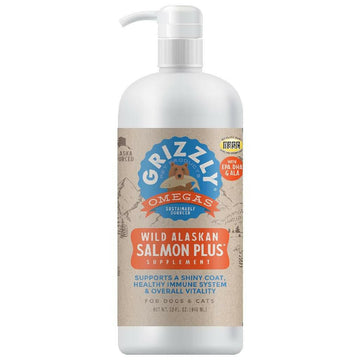 Grizzly Wild Alaskan Salmon Oil Plus Supplement For Dogs & Cats