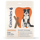 Groovies Original Chicken Flavor Dental Chews for Large Dogs 25-50 lbs - 12 Count - Dog Dental Chews & Treats 10